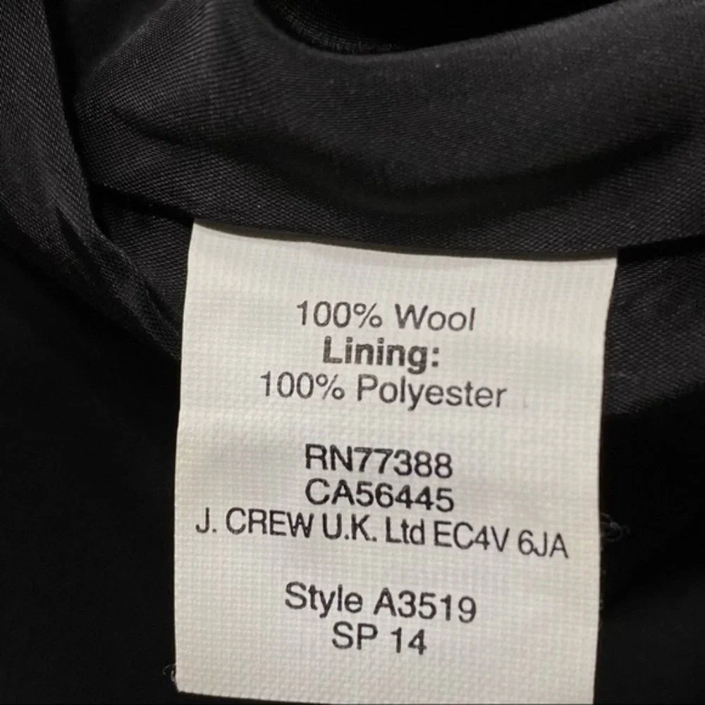 J Crew Women's Sleeveless Sheath Dress Size 4 Tall‎ Black 100% Wool Back Zipper